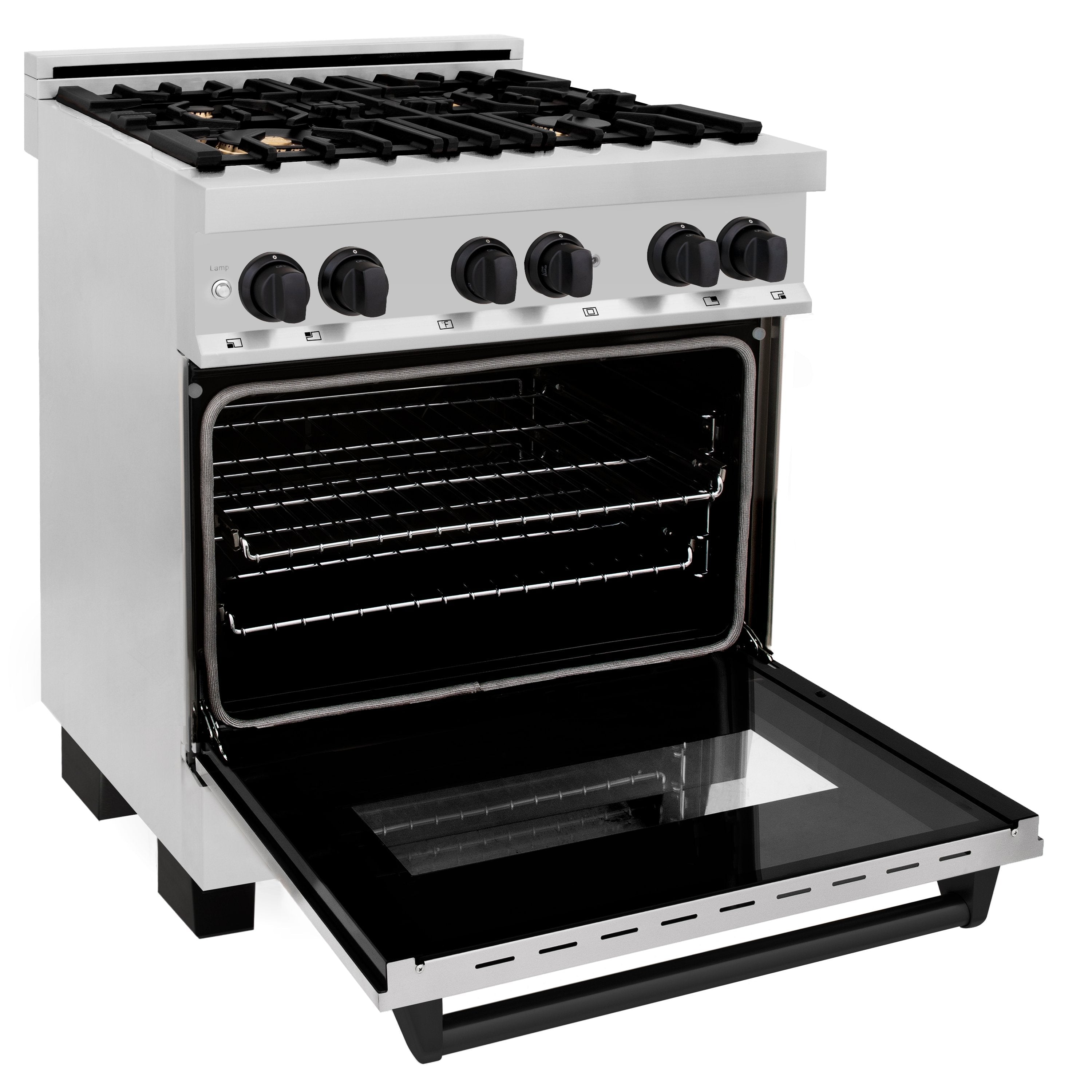 ZLINE Autograph Edition 30" 4.0 cu. ft. Dual Fuel Range with Gas Stove and Electric Oven in Stainless Steel with Accents - RAZ-30