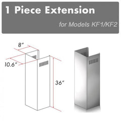 ZLINE 1-36" Chimney Extension for 9 ft. to 10 ft. Ceilings - 1PCEXT-KF1/KF2