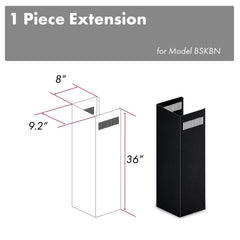 ZLINE 1-36" Chimney Extension for 9 ft. to 10 ft. Ceilings in Black Stainless - 1PCEXT-BSKBN