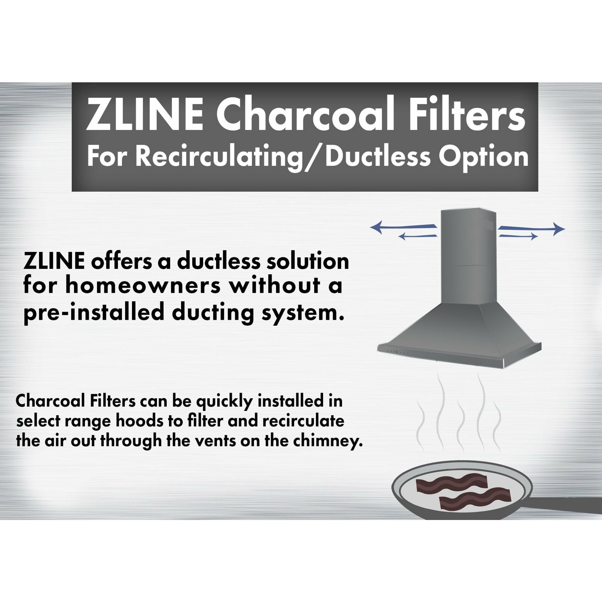ZLINE 1 Set of 2 Charcoal Filters for Range Hoods with Recirculating Option - CF1