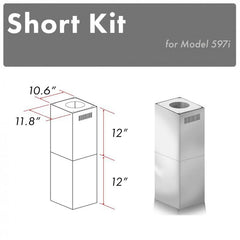 ZLINE 2-12" Short Chimney Pieces for 7.8 ft. to 8 ft. Ceilings - SK-597i