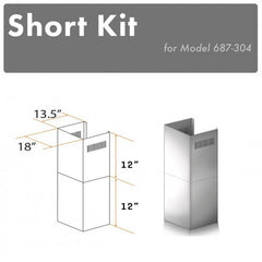 ZLINE 2-12" Short Chimney Pieces for 8 ft. Ceilings - SK-687-304