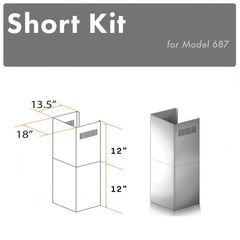 ZLINE 2-12" Short Chimney Pieces for 8 ft. Ceilings - SK-687