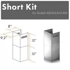 ZLINE 2-12 in. Short Chimney Pieces for 7.4 ft. to 8 ft. Ceilings - SK-KB/KL2/KL3-304