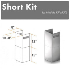 ZLINE 2-12 in. Short Chimney Pieces for 7.5 ft. to 8 ft. Ceilings - SK-KF1
