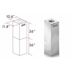ZLINE 2-36" Chimney Extensions for 10 ft. to 12 ft. Ceilings - 2PCEXT-696