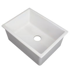 ZLINE 24 in. Rome Dual Mount Single Bowl Fireclay Kitchen Sink with Bottom Grid - FRC5123-CL-24