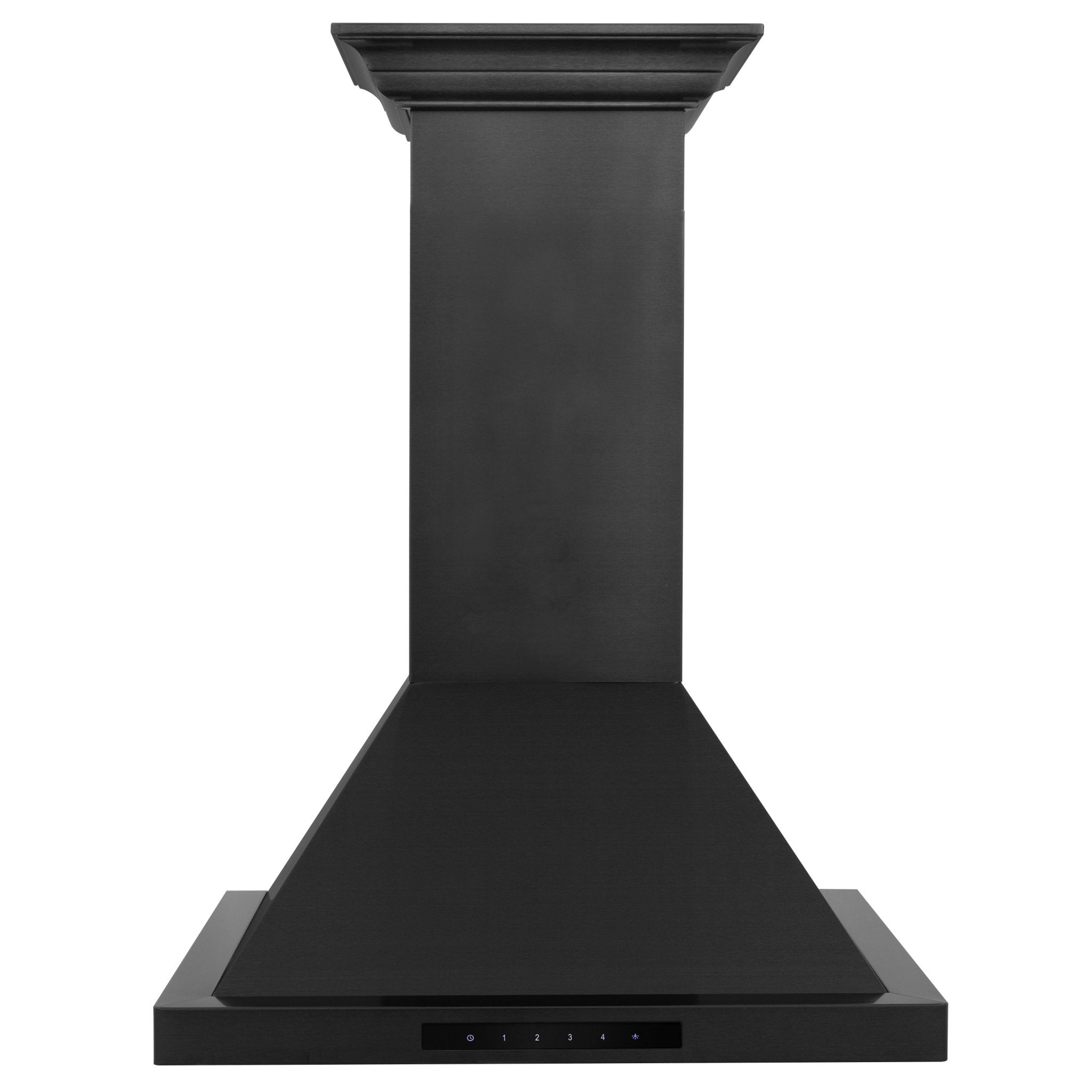 ZLINE Convertible Vent Wall Mount Range Hood in Black Stainless Steel with Crown Molding - BSKBNCRN-24