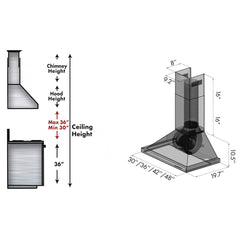 ZLINE 30 in. ADA Compliant Convertible Vent Wall Mount Range Hood in Stainless Steel - KB-H-30