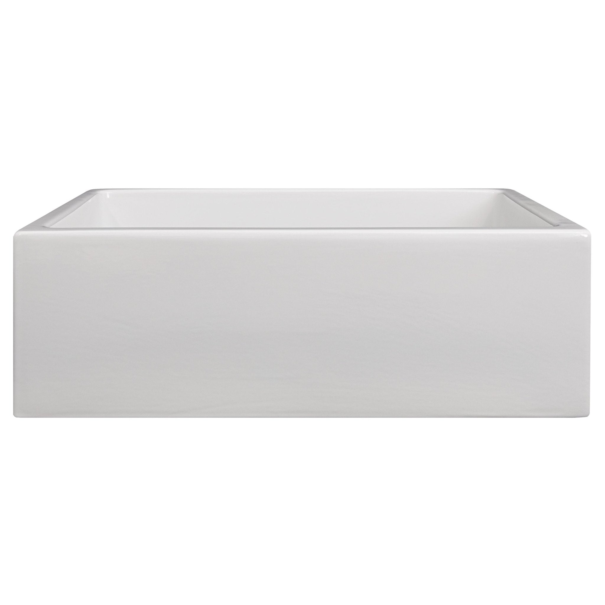 ZLINE 30 in. Turin Farmhouse Apron Front Reversible Single Bowl Fireclay Kitchen Sink with Bottom Grid in White Gloss, FRC5117-WH-30