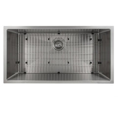ZLINE 36 in. Meribel Undermount Single Bowl Stainless Steel Kitchen Sink with Bottom Grid, SRS-36