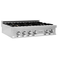 ZLINE 36" Porcelain Gas Stovetop with 6 Gas Burners - RT36