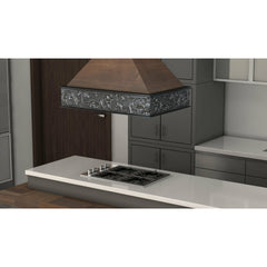 ZLINE 36" Wooden Island Mount Range Hood in Antigua and Walnut - 9373AR-36