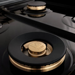 ZLINE 48-Inch Porcelain Gas Stovetop with 7 Gas Brass Burners and Griddle - RT-BR-GR-48