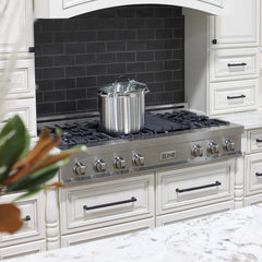 ZLINE 48-Inch Porcelain Gas Stovetop in Fingerprint Resistant Stainless Steel with 7 Gas Burners and Griddle - RTS-GR-48
