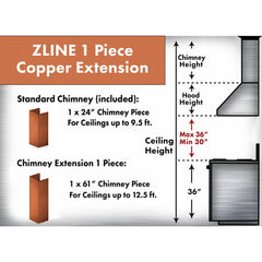 ZLINE 61" Extended Chimney and Crown - 8667C-E