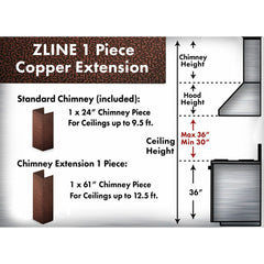ZLINE 61" Extended Chimney and Crown - 8667E-E