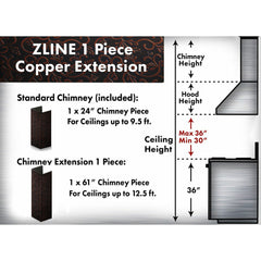 ZLINE 61" Extended Chimney and Crown - 8667F-E