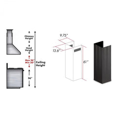 ZLINE 61" Wooden Chimney Extension for Ceilings up to 12 ft. - KPCC-E