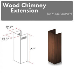 ZLINE 61" Wooden Chimney Extension for Ceilings up to 12.5 ft. - 369WH-E