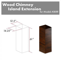 ZLINE 61" Wooden Chimney Extension for Ceilings up to 12.5 ft. - KBiRR-E