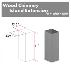 ZLINE 61" Wooden Chimney Extension for Ceilings up to 12.5 ft. - KBiUU-E