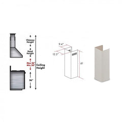ZLINE 61" Wooden Chimney Extension for Ceilings up to 12.5 ft. - KBTT-E