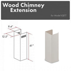 ZLINE 61" Wooden Chimney Extension for Ceilings up to 12.5 ft. - KBTT-E
