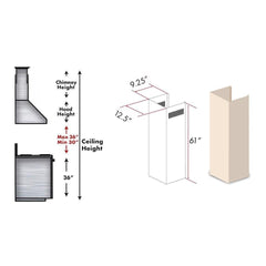 ZLINE 61" Wooden Chimney Extension for Ceilings up to 12.5 ft. (KBUF-E)