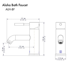 ZLINE Aloha Bath Faucet in Electric Matte Black, ALH-BF-MB