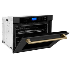 (archived) ZLINE 30" Autograph Edition Single Wall Oven with Self Clean and True Convection in Black Stainless Steel (AWSZ-30-BS) - The Home Selection