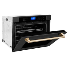 (archived) ZLINE 30" Autograph Edition Single Wall Oven with Self Clean and True Convection in Black Stainless Steel (AWSZ-30-BS) - The Home Selection