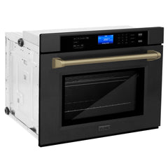 (archived) ZLINE 30" Autograph Edition Single Wall Oven with Self Clean and True Convection in Black Stainless Steel (AWSZ-30-BS) - The Home Selection