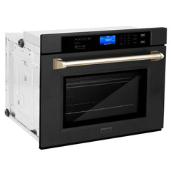 (archived) ZLINE 30" Autograph Edition Single Wall Oven with Self Clean and True Convection in Black Stainless Steel (AWSZ-30-BS) - The Home Selection