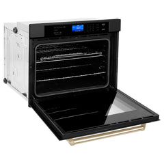 (archived) ZLINE 30" Autograph Edition Single Wall Oven with Self Clean and True Convection in Black Stainless Steel (AWSZ-30-BS) - The Home Selection