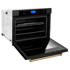 (archived) ZLINE 30" Autograph Edition Single Wall Oven with Self Clean and True Convection in Black Stainless Steel (AWSZ-30-BS) - The Home Selection