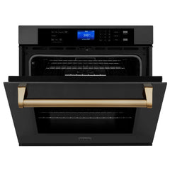 (archived) ZLINE 30" Autograph Edition Single Wall Oven with Self Clean and True Convection in Black Stainless Steel (AWSZ-30-BS) - The Home Selection