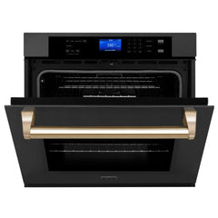 (archived) ZLINE 30" Autograph Edition Single Wall Oven with Self Clean and True Convection in Black Stainless Steel (AWSZ-30-BS) - The Home Selection