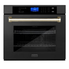 (archived) ZLINE 30" Autograph Edition Single Wall Oven with Self Clean and True Convection in Black Stainless Steel (AWSZ-30-BS) - The Home Selection