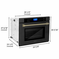 (archived) ZLINE 30" Autograph Edition Single Wall Oven with Self Clean and True Convection in Black Stainless Steel (AWSZ-30-BS) - The Home Selection