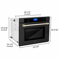 (archived) ZLINE 30" Autograph Edition Single Wall Oven with Self Clean and True Convection in Black Stainless Steel (AWSZ-30-BS) - The Home Selection