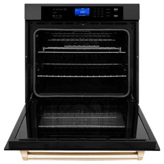 (archived) ZLINE 30" Autograph Edition Single Wall Oven with Self Clean and True Convection in Black Stainless Steel (AWSZ-30-BS) - The Home Selection
