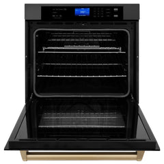 (archived) ZLINE 30" Autograph Edition Single Wall Oven with Self Clean and True Convection in Black Stainless Steel (AWSZ-30-BS) - The Home Selection
