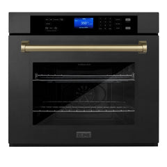 (archived) ZLINE 30" Autograph Edition Single Wall Oven with Self Clean and True Convection in Black Stainless Steel (AWSZ-30-BS) - The Home Selection