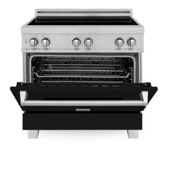 (archived) ZLINE 36" 4.6 cu. ft. Induction Range with a 4 Element Stove and Electric Oven in Black Matte (RAINDS-BLM-36) - The Home Selection
