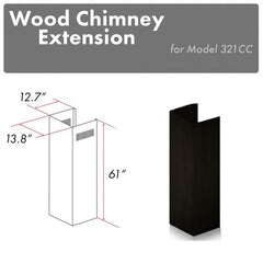 (archived) ZLINE 61" Wooden Chimney Extension for Ceilings up to 12.5 ft. - 321CC-E - The Home Selection