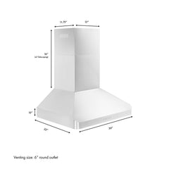 (archived) ZLINE Alpine Series Ducted Wall Mount Range Hood in Stainless Steel - ALP100WL - The Home Selection