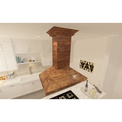 (archived) ZLINE Convertible Vent Wooden Island Mount Range Hood in Walnut - KBiRR - The Home Selection
