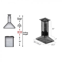 (archived) ZLINE Designer Series Oil-Rubbed Bronze Island Mount Range Hood - 8GL2Bi (not existing to zline site) - The Home Selection