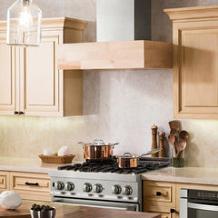 (archived) ZLINE Dual Remote Blower Designer Series Wooden Wall Mount Range Hood in Butcher Block - 681M-RD - The Home Selection